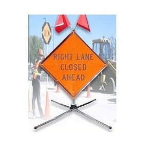 36" Fold & Roll Sign System - Orange Reflective